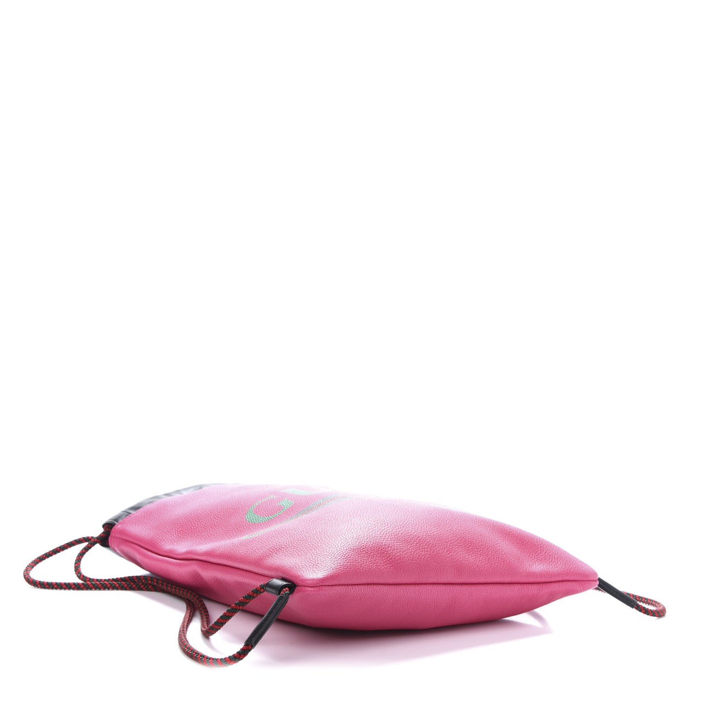 Grained Calfskin Logo Drawstring Backpack Box Pink Green Black