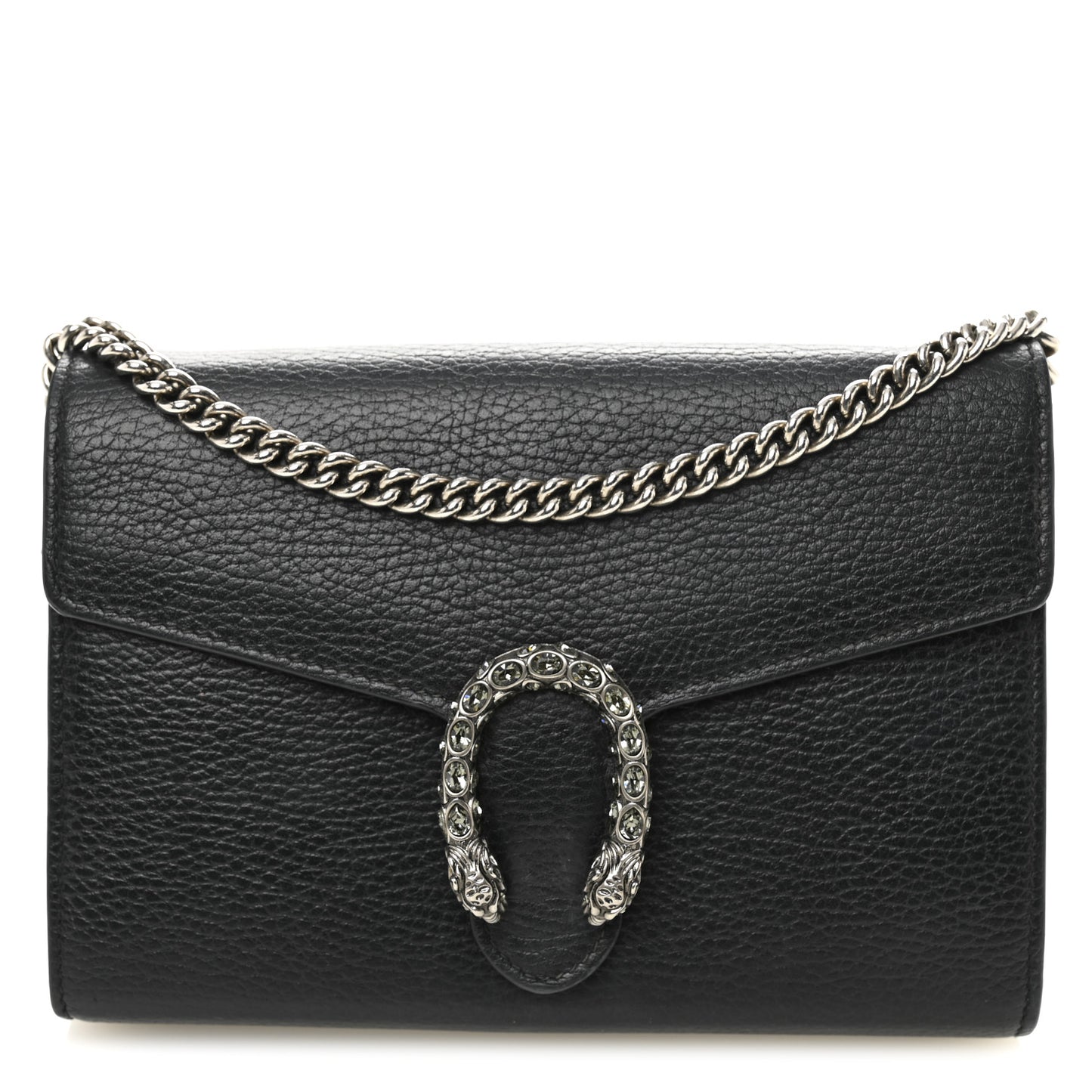 Calfskin Mini Dionysus Chain Wallet Black