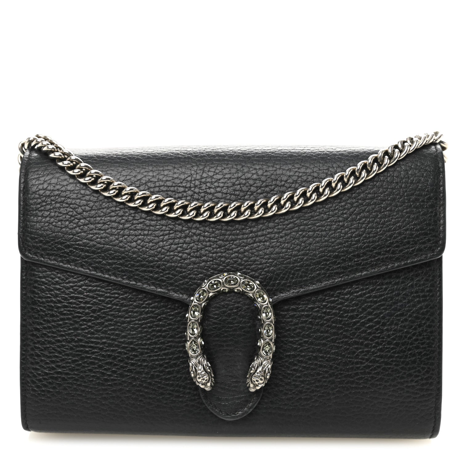 Gucci Calfskin Mini Dionysus Chain Wallet Black 1 of 10