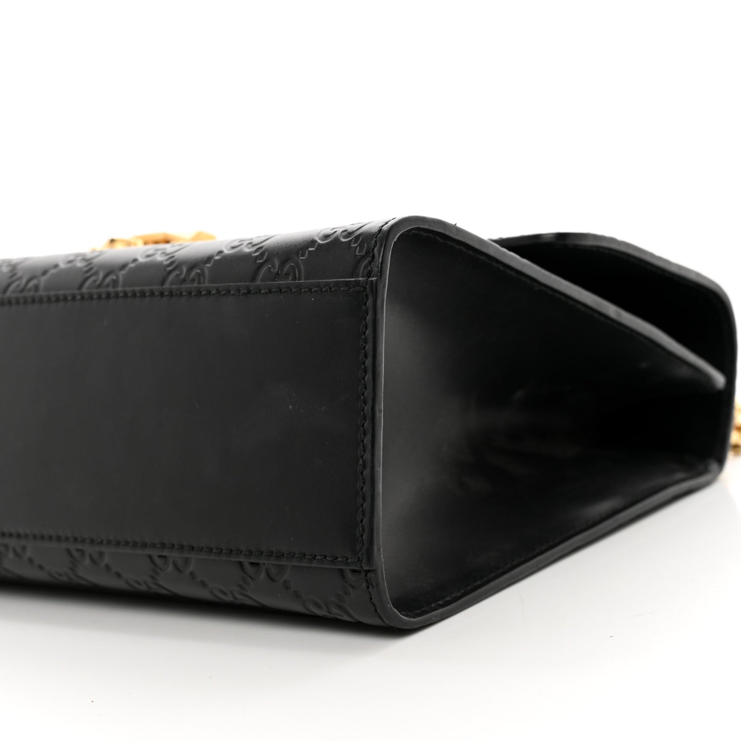 Guccissima Medium Padlock Shoulder Bag Black