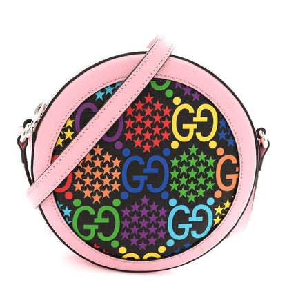Gucci GG Supreme Monogram Psychedelic Round Shoulder Bag Black Multicolor Sugar Pink 1 of 14