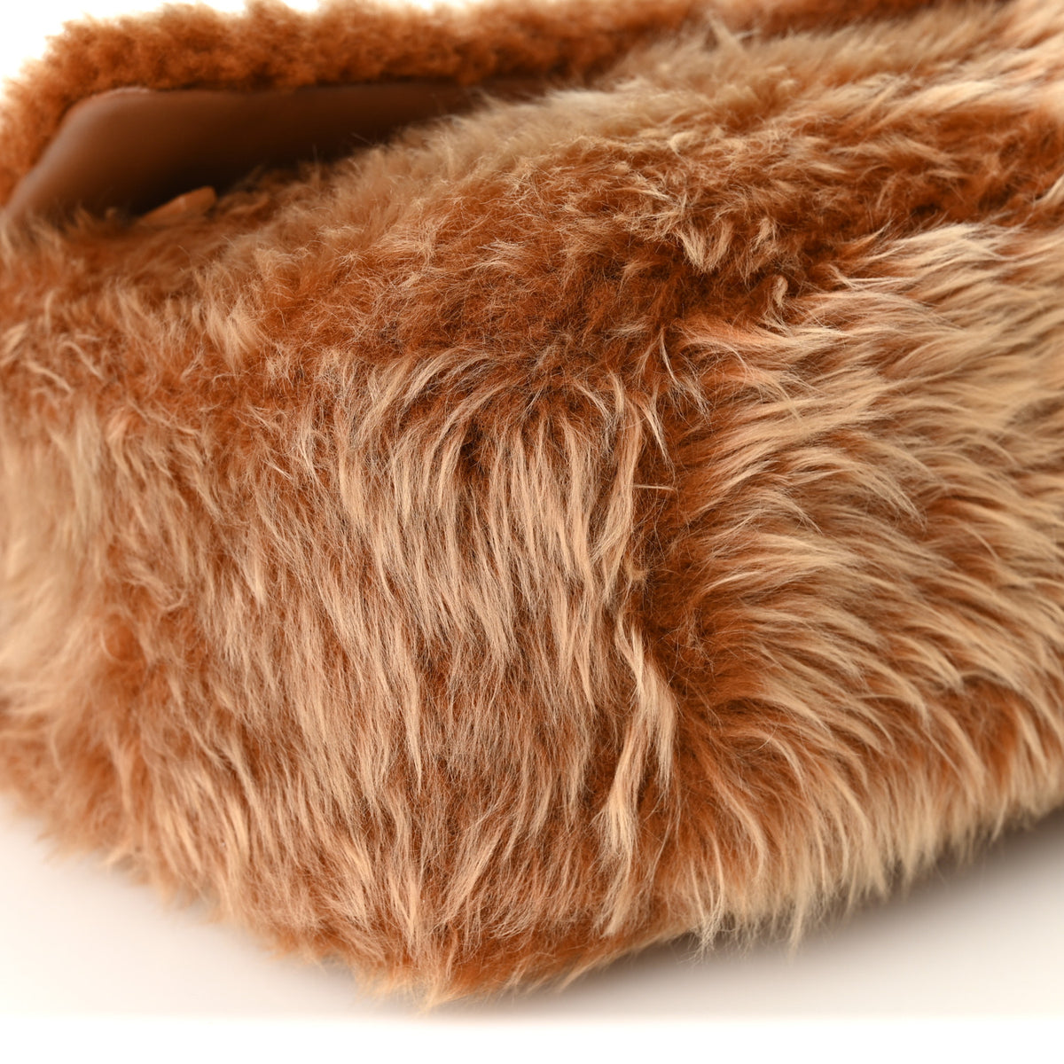 Shearling Lambskin Small Souplissimo Maxi Flap Brown