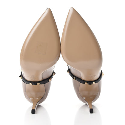 Valentino Garavani Nappa Rockstud Studwrap Strap 105mm Pumps 38.5 Poudre Black 5 of 9