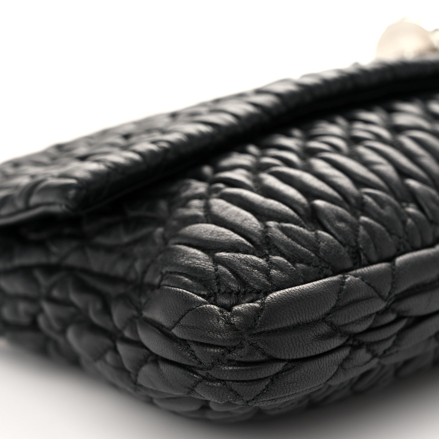 Miu Miu Nappa Matelasse Crystal Flap Clutch Black 10 of 12