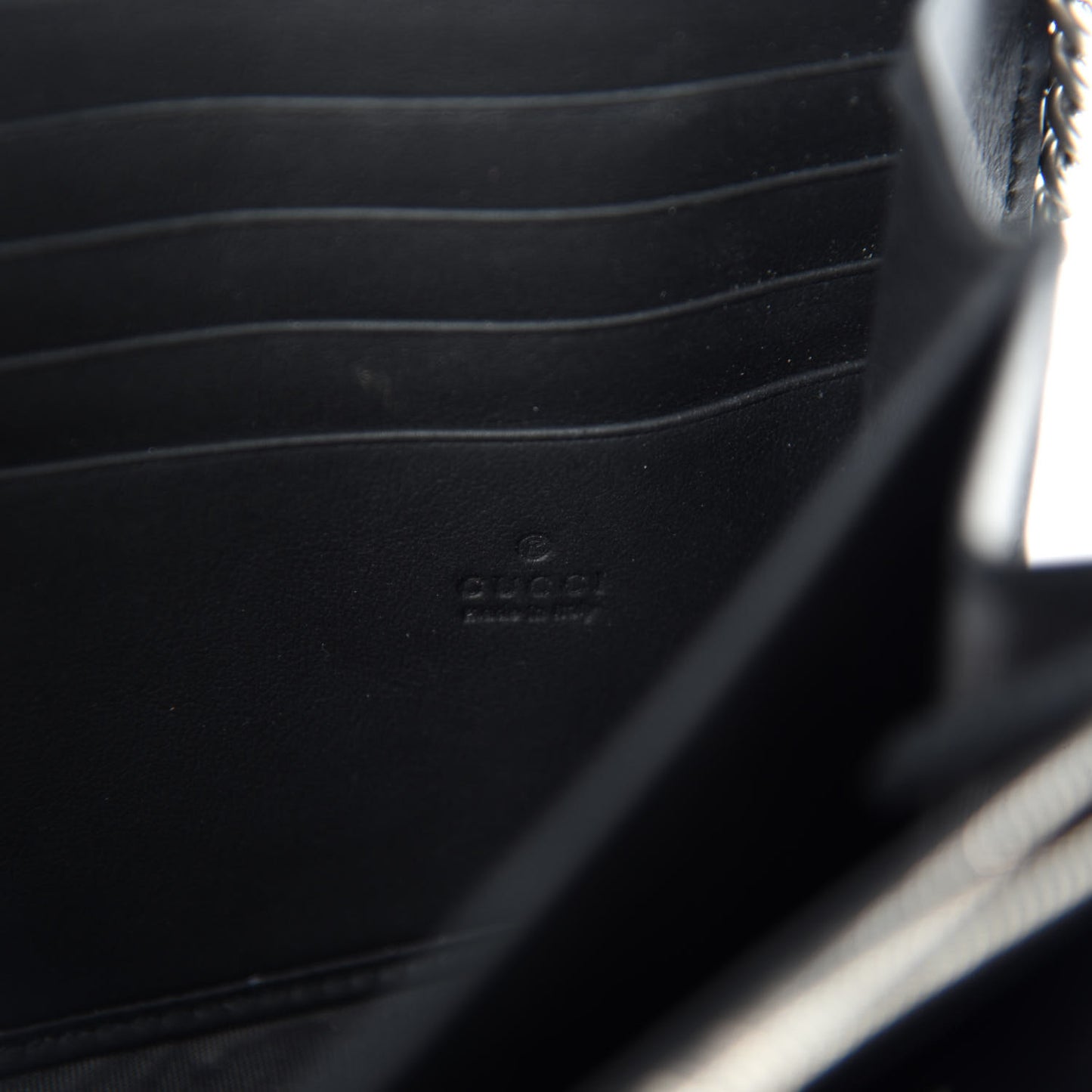 GG Supreme Monogram Mini Dionysus Chain Wallet Beige Black