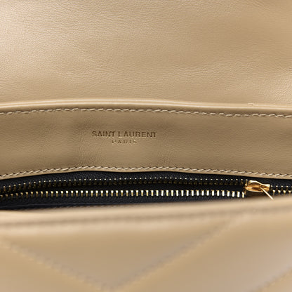 Saint Laurent Calfskin Y Quilted Monogram Toy Loulou Crossbody Bag Latte 9 of 12