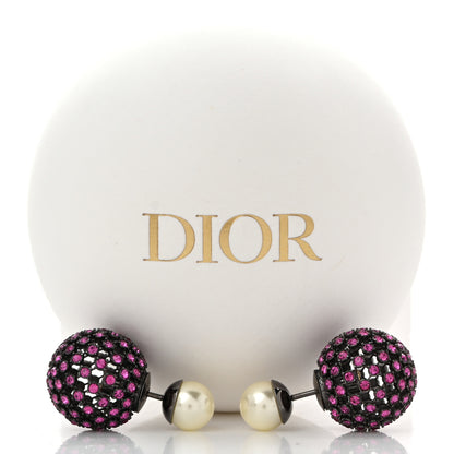 Christian Dior Crystal Pearl Mise En Dior Tribales Earrings Black Pink 5 of 5
