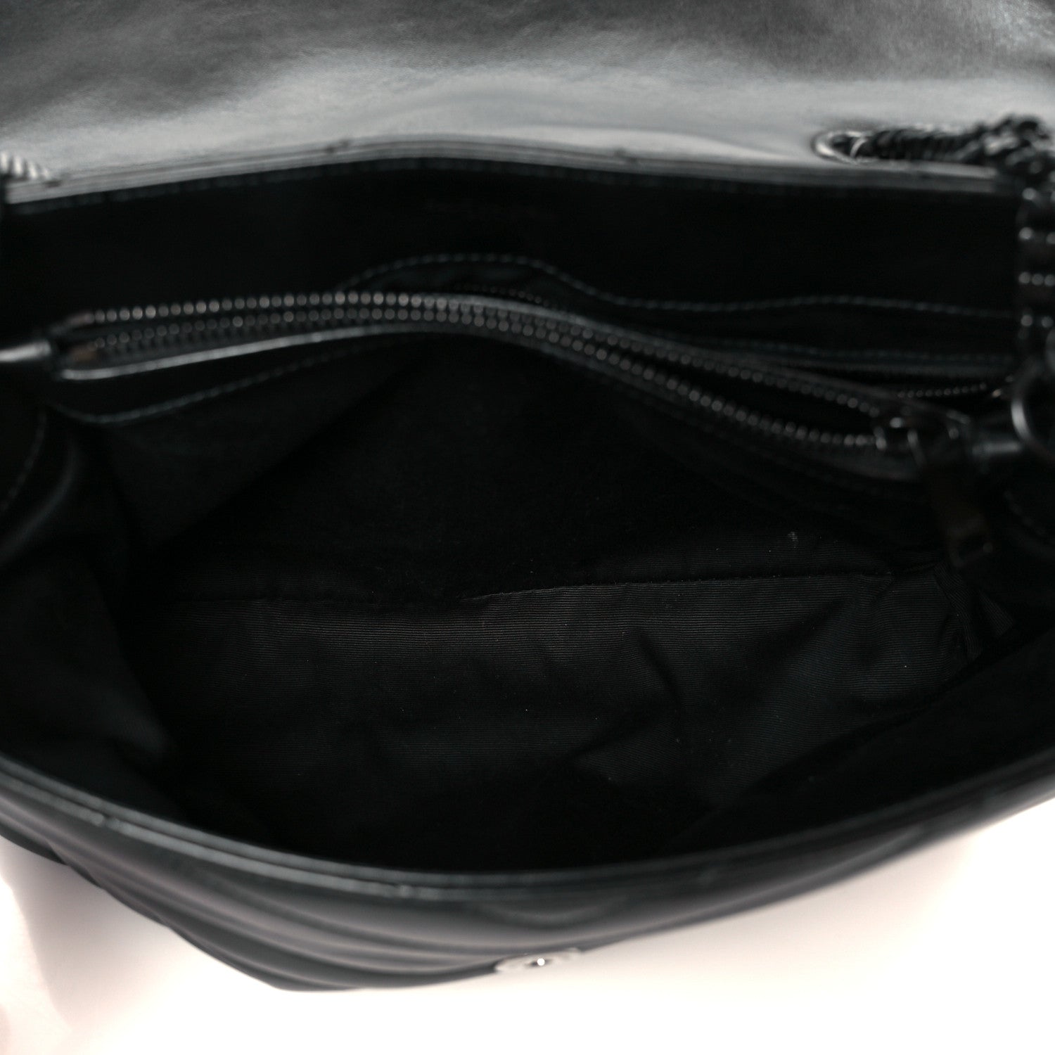 Saint Laurent Calfskin Y Quilted Monogram Monochrome Medium Loulou Chain Satchel Black Black 5 of 11
