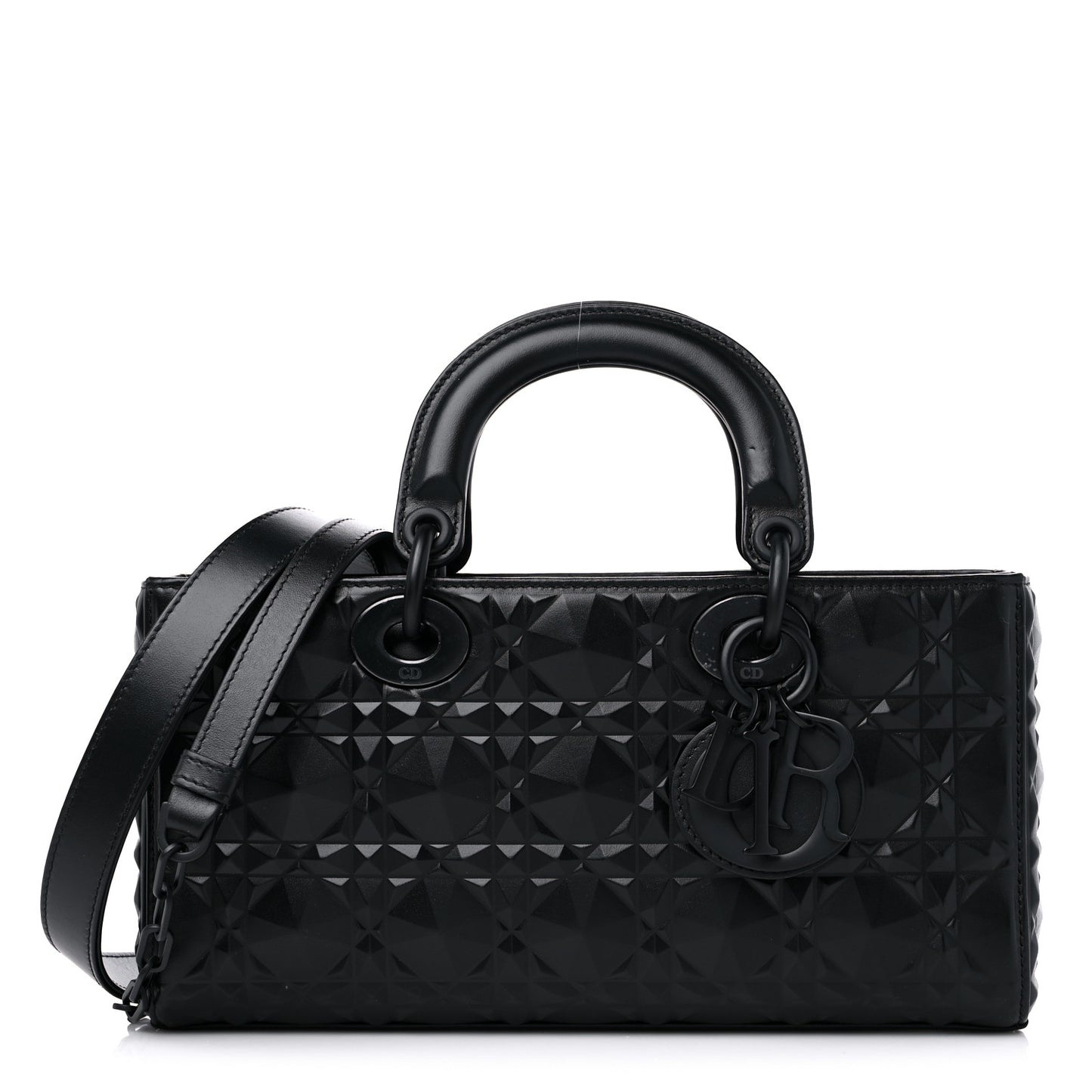 Calfskin Cannage Diamond Medium Lady D-Joy Black