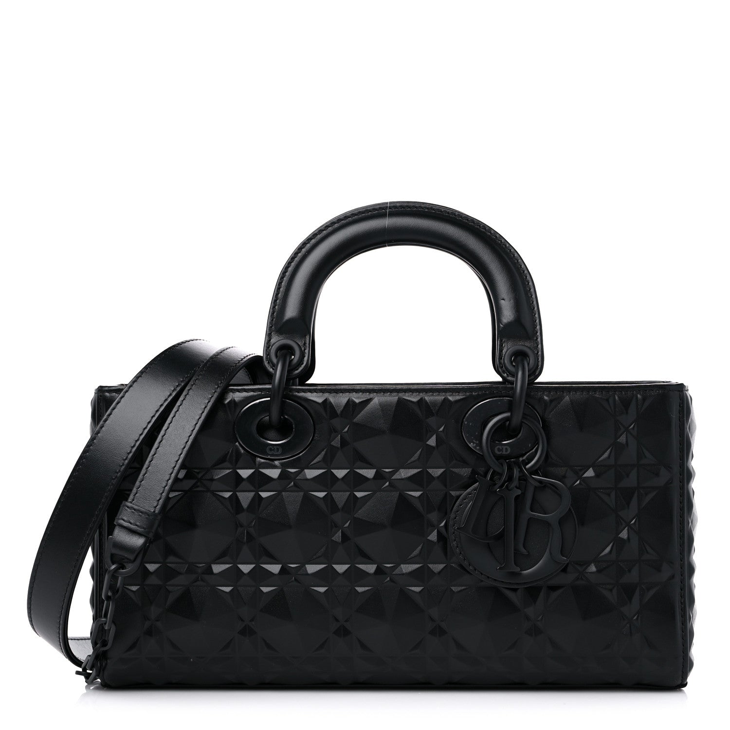 Christian Dior Calfskin Cannage Diamond Medium Lady D-Joy Black 1 of 12