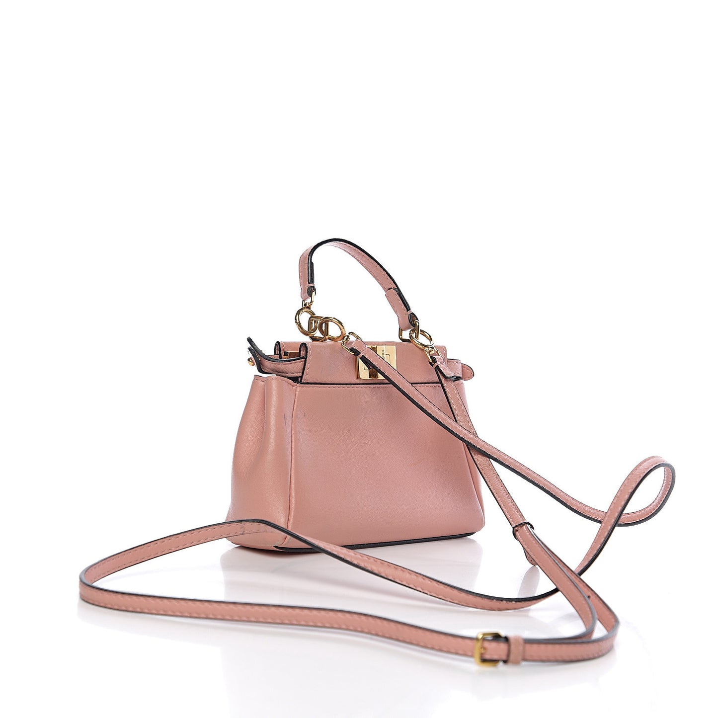 Shiny Nappa Micro Peekaboo Iconic Satchel Pink