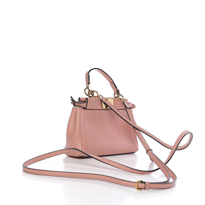 Fendi Shiny Nappa Micro Peekaboo Iconic Satchel Pink 2 of 10