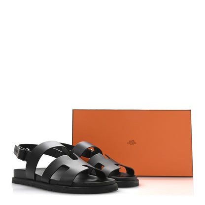 Hermes Calfskin Womens Genius Sandals 39.5 Black 9 of 9