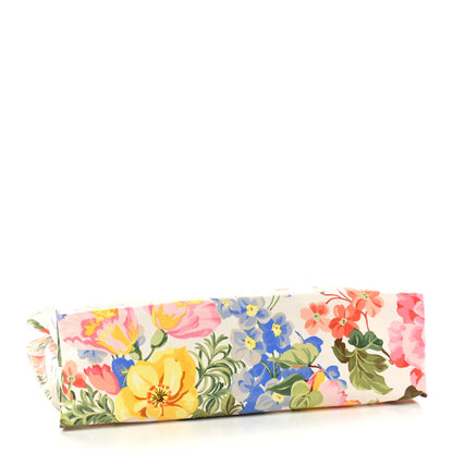 Gucci Patent Canvas Frame Logo Floral Print Vertical Tote Multicolor 4 of 9