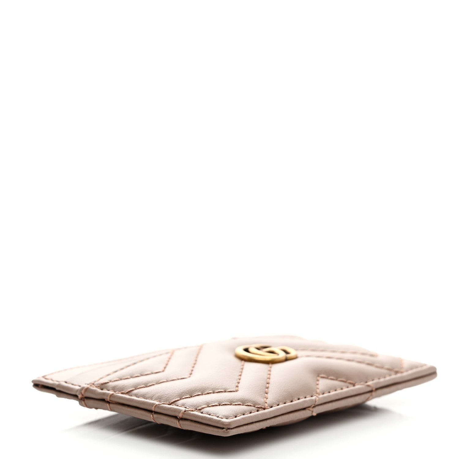 Gucci Calfskin Matelasse GG Marmont Card Holder Porcelain Rose 4 of 7