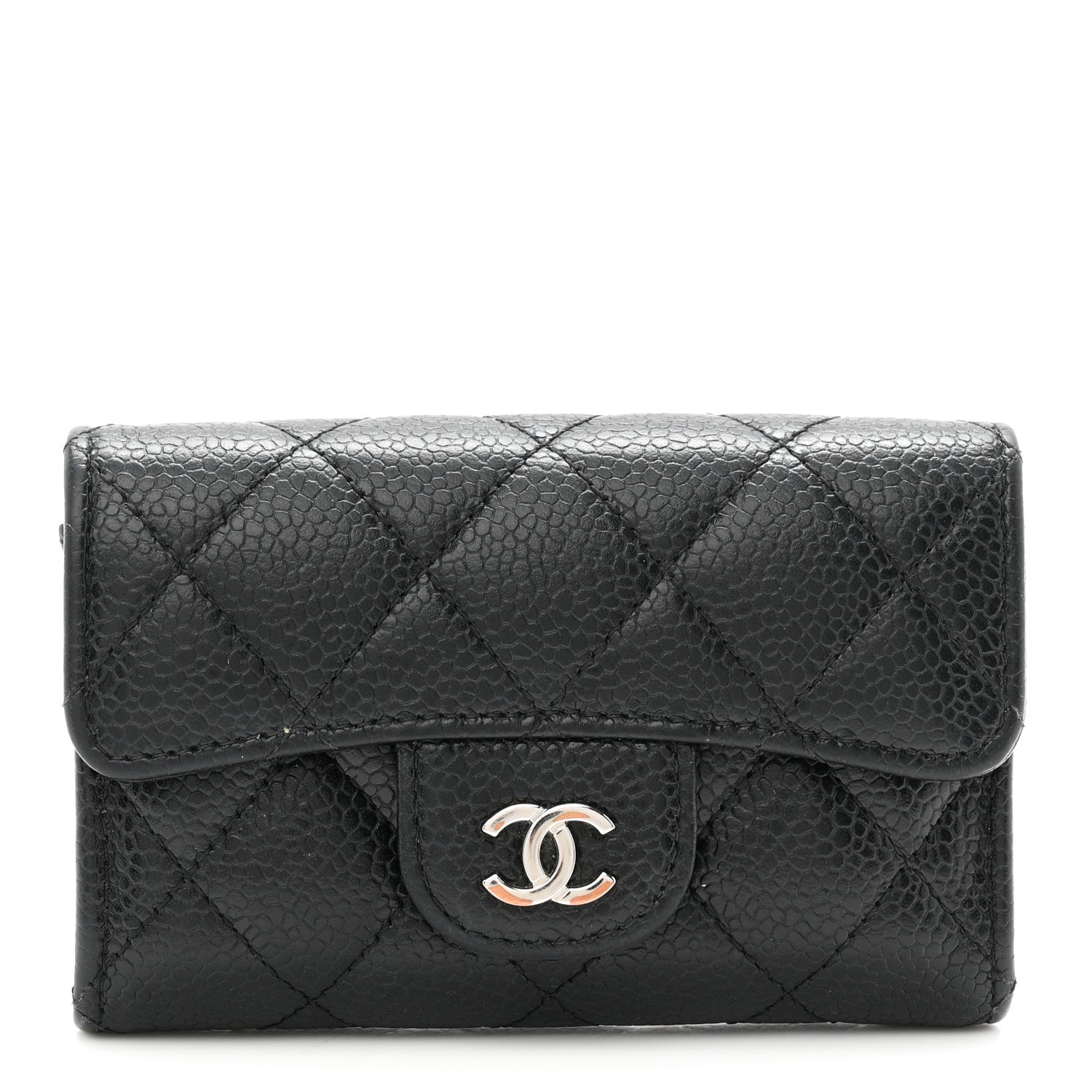 Chanel Caviar Quilted Flap Card Holder Wallet Black 1 of 8