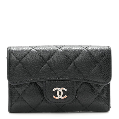 Chanel Caviar Quilted Flap Card Holder Wallet Black 1 of 8
