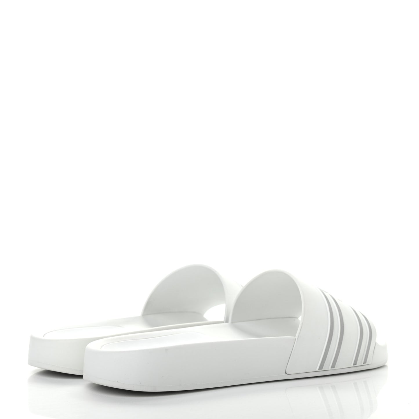 Rubber CC Flat Slide Sandals White