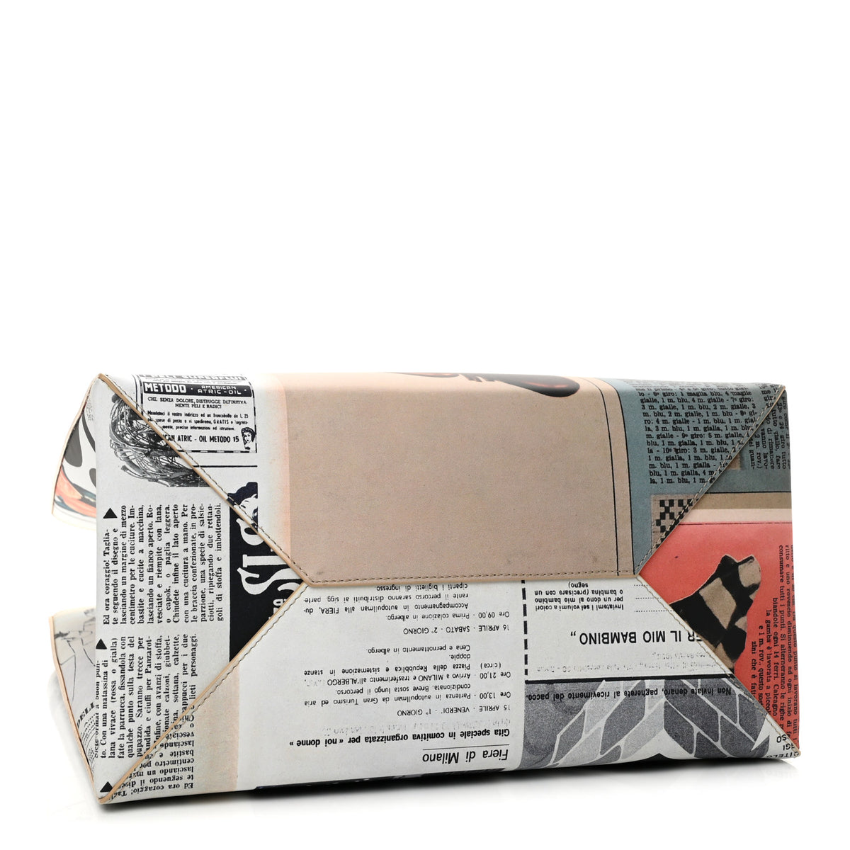 Printed Calfskin Medium Newspaper Tote Bag