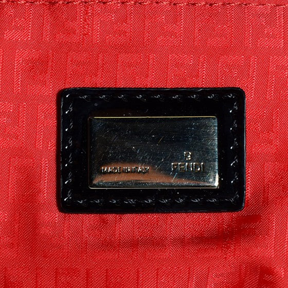 Fendi Zucca Spalmati Patent Baguette Print Medium Roll Tote Tobacco 6 of 18