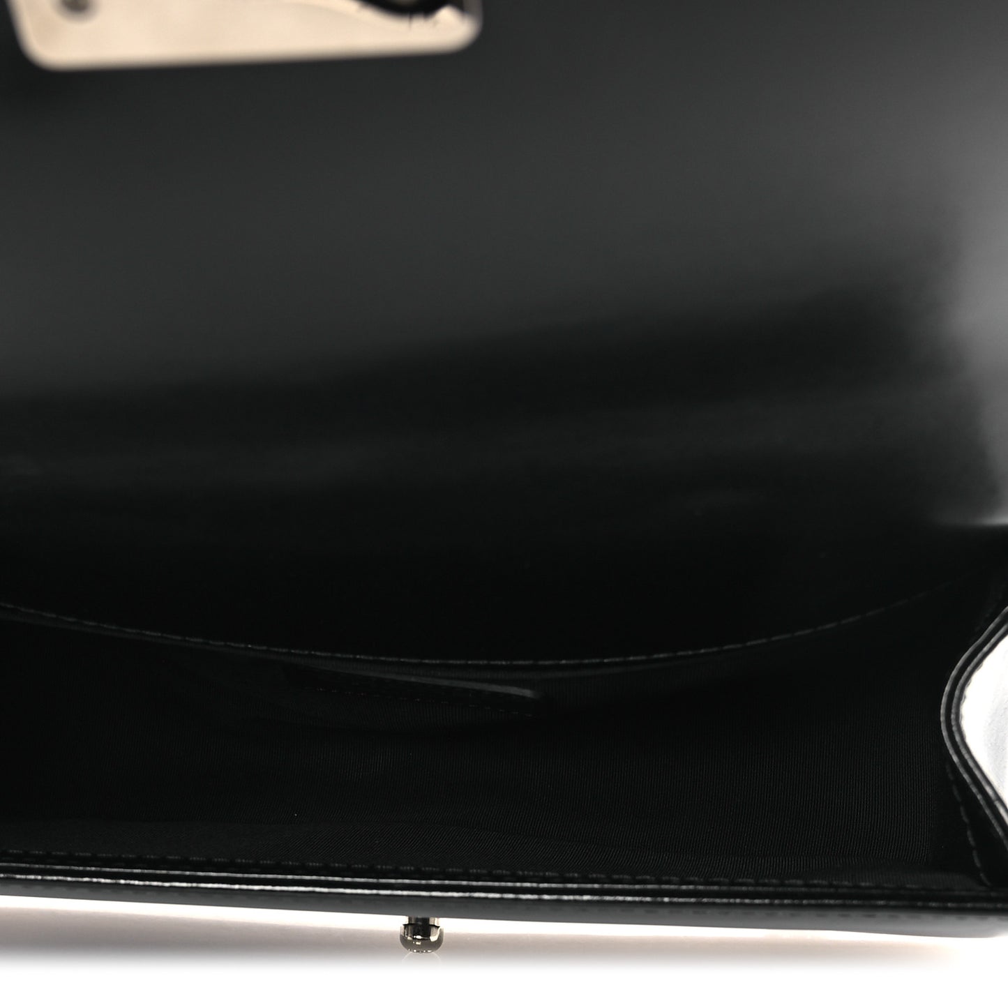 Glazed Calfskin Quilted Medium Chain Around Boy Flap Black