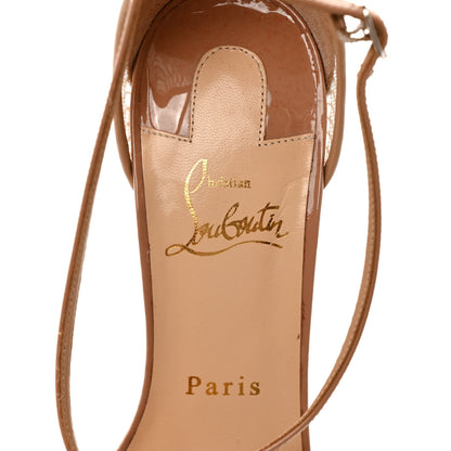 Christian Louboutin Patent Mesh Slikova Sandals Pumps 38 Nude 7 of 7