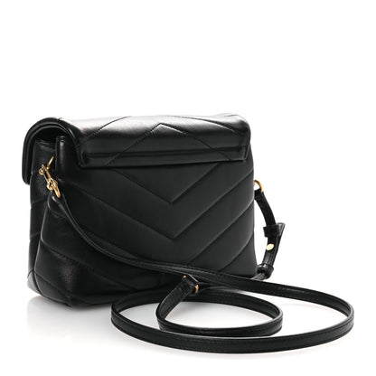 Saint Laurent Calfskin Y Quilted Monogram Toy Loulou Crossbody Bag Black 3 of 15
