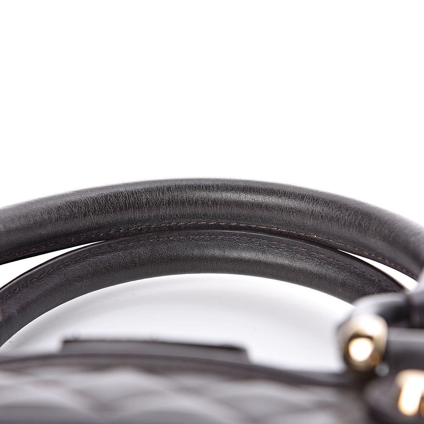 Calfskin Quilted Manor Tote Dark Brown