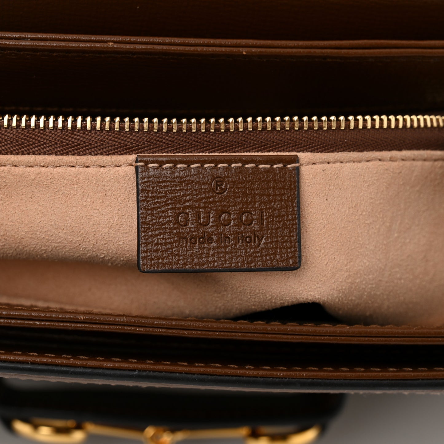 GG Supreme Monogram Horsebit 1955 Shoulder Bag Beige Brown Sugar