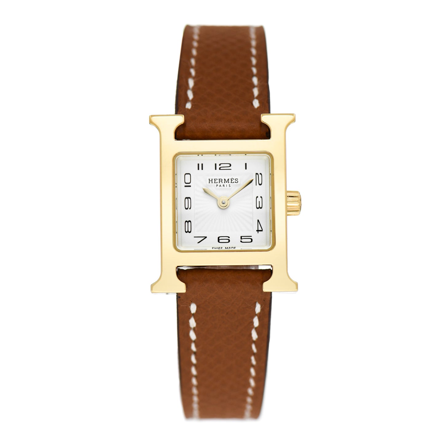 Stainless Steel Epsom 17.2mm Heure H Hour Quartz Watch Gold