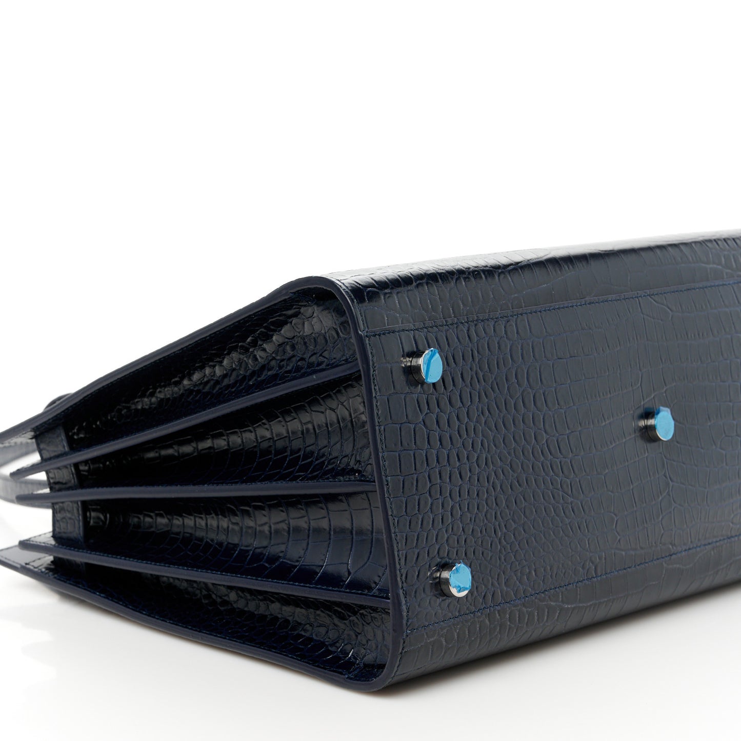 Calfskin Crocodile Embossed Small Sac De Jour Dark Notte