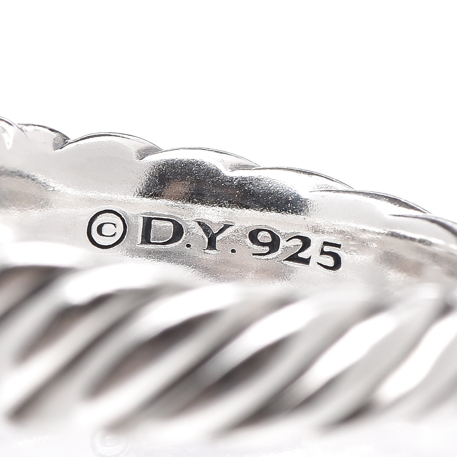 David Yurman Sterling Silver Diamond Metro Curb Ring 54 7 4 of 4