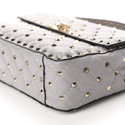 Valentino Garavani Nappa Medium Rockstud Spike Shoulder Bag Grey 7 of 15