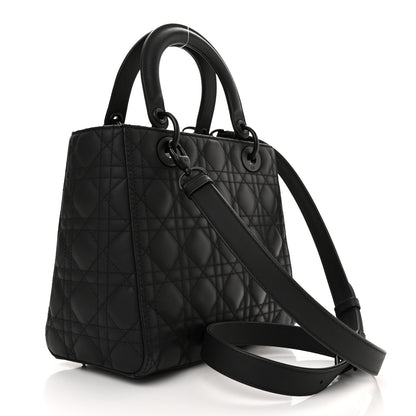 Christian Dior Ultra Matte Calfskin Cannage Medium Lady Dior Black 3 of 10
