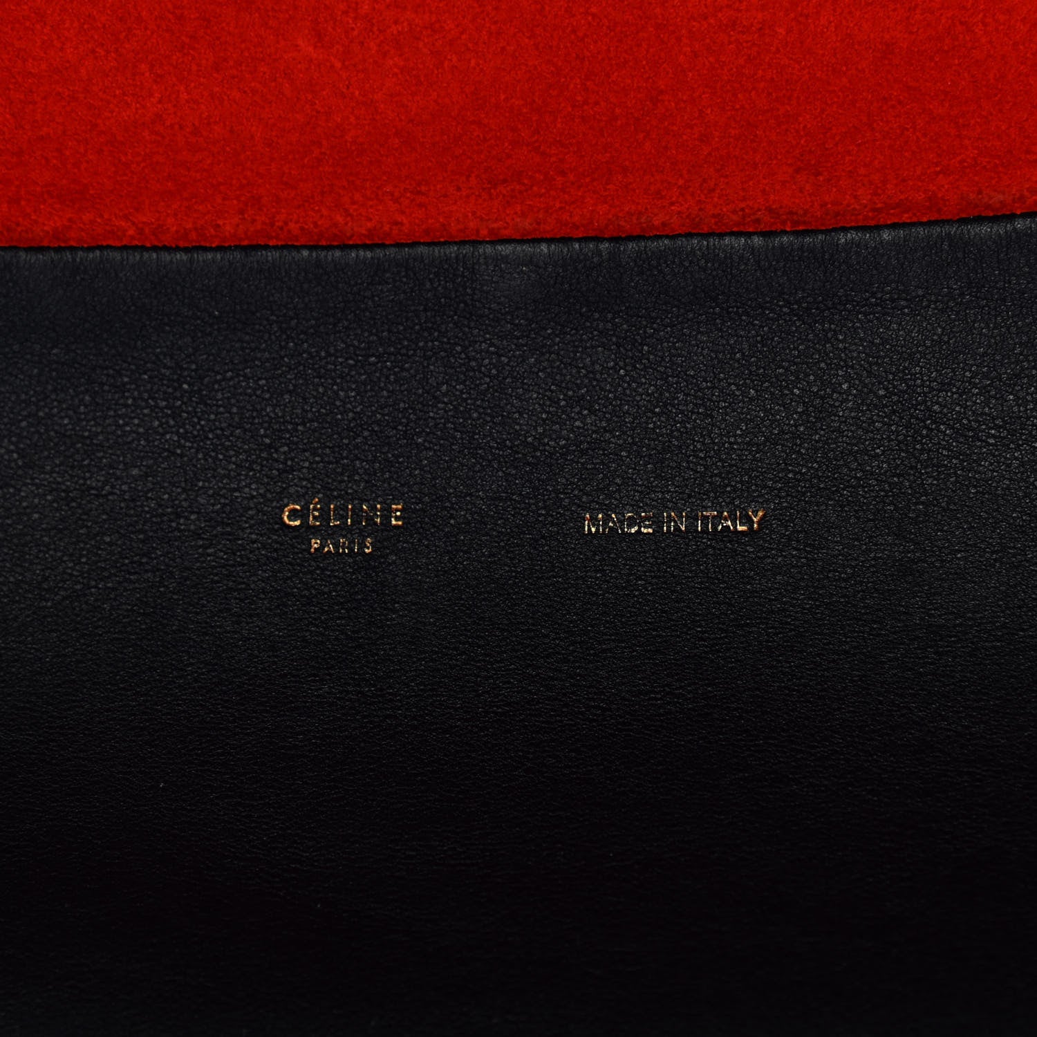 Celine Calfskin Suede All Soft Shoulder Bag Grey Bright Orange Black 5 of 7
