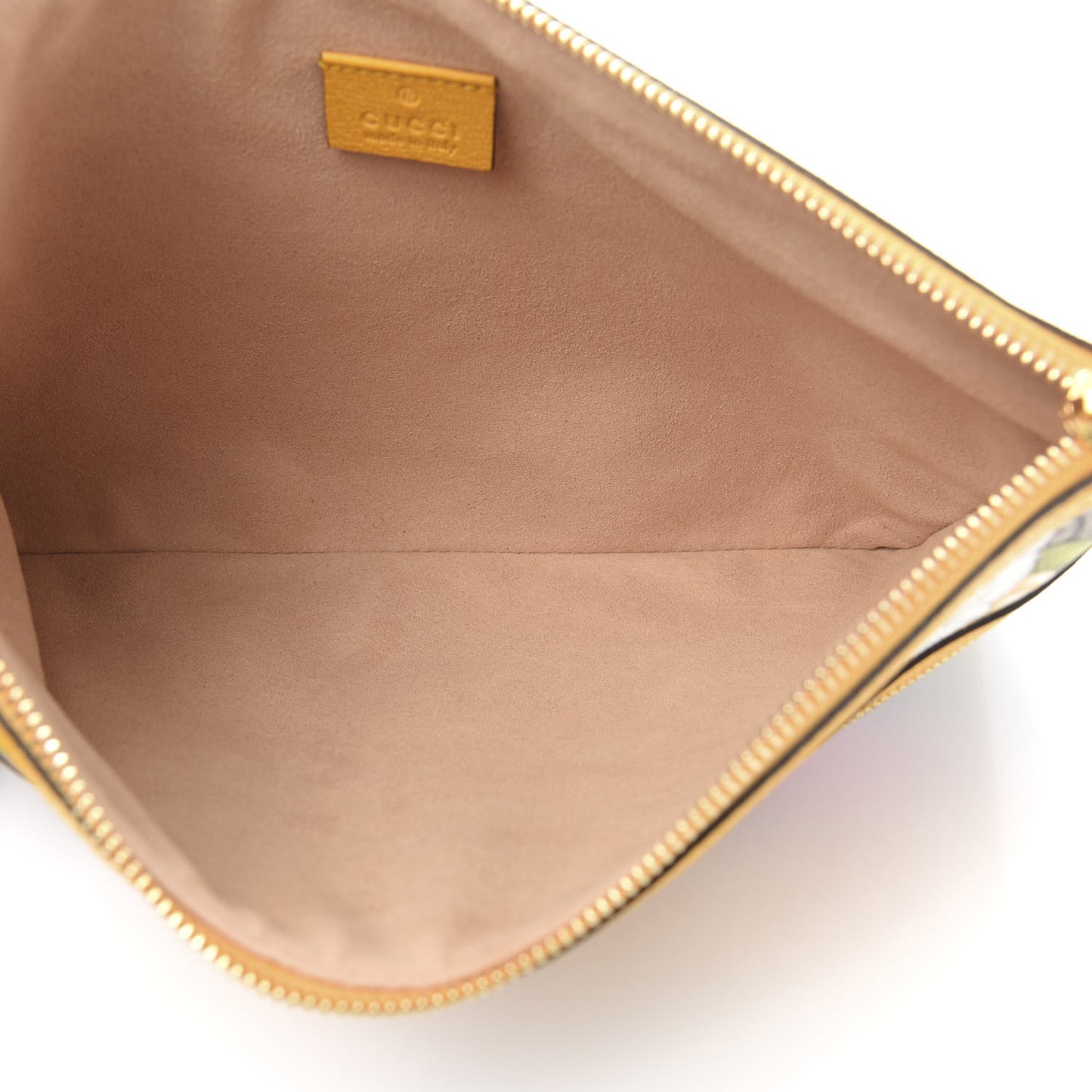 GG Supreme Monogram Flora Large Ophidia Pouch Clutch Beige Multicolor Crop