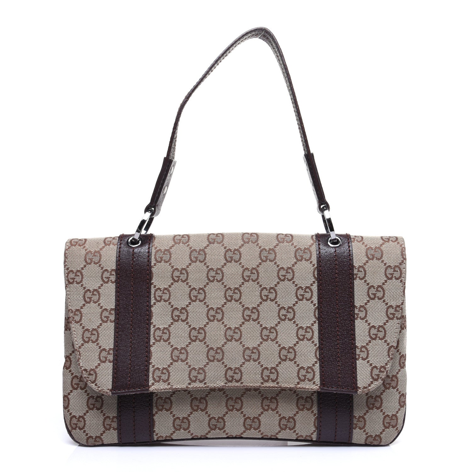 Gucci Monogram Satchel Dark Brown 1 of 11