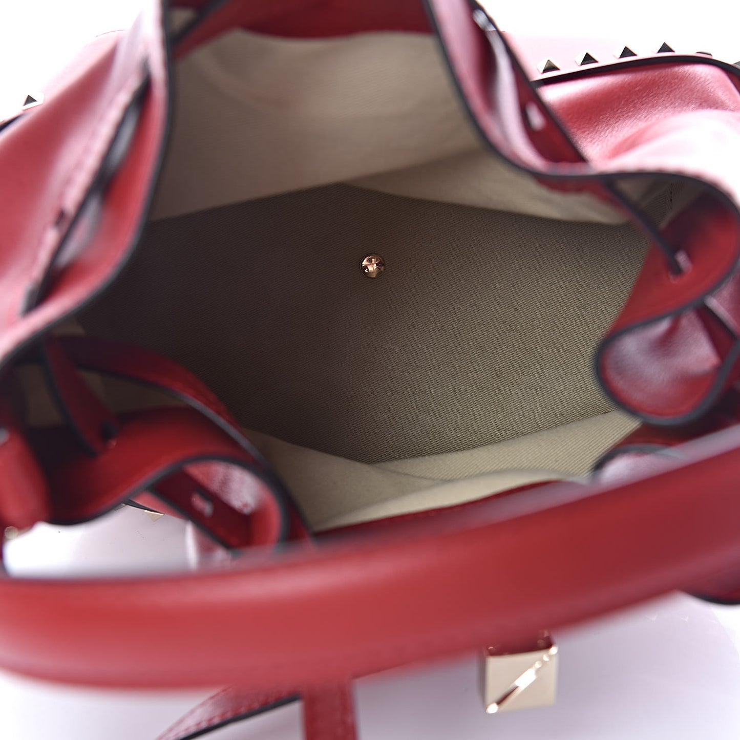 Calfskin Lovestud Bucket Rosso Valentino