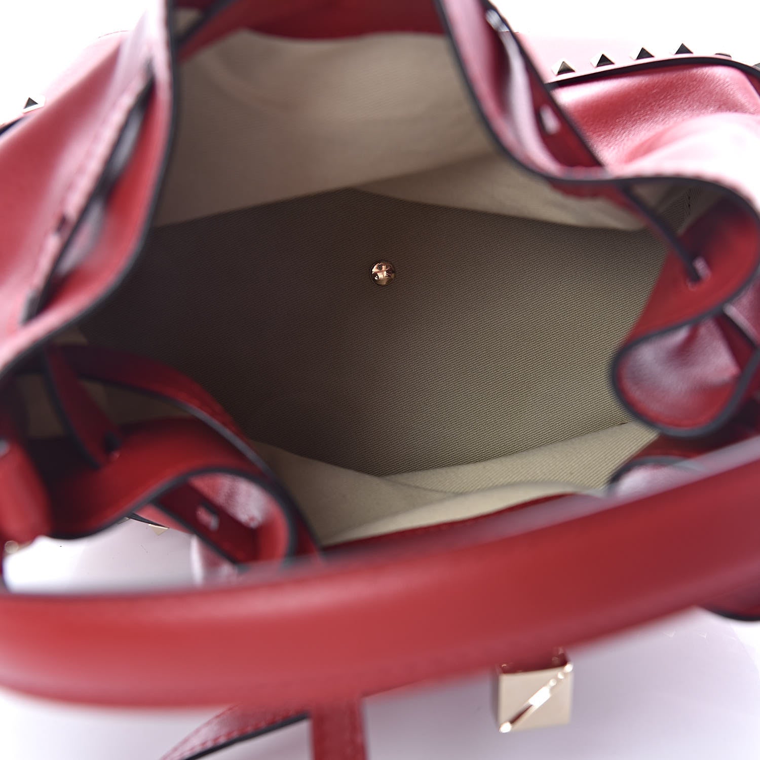 Valentino Garavani Calfskin Lovestud Bucket Rosso Valentino 5 of 8