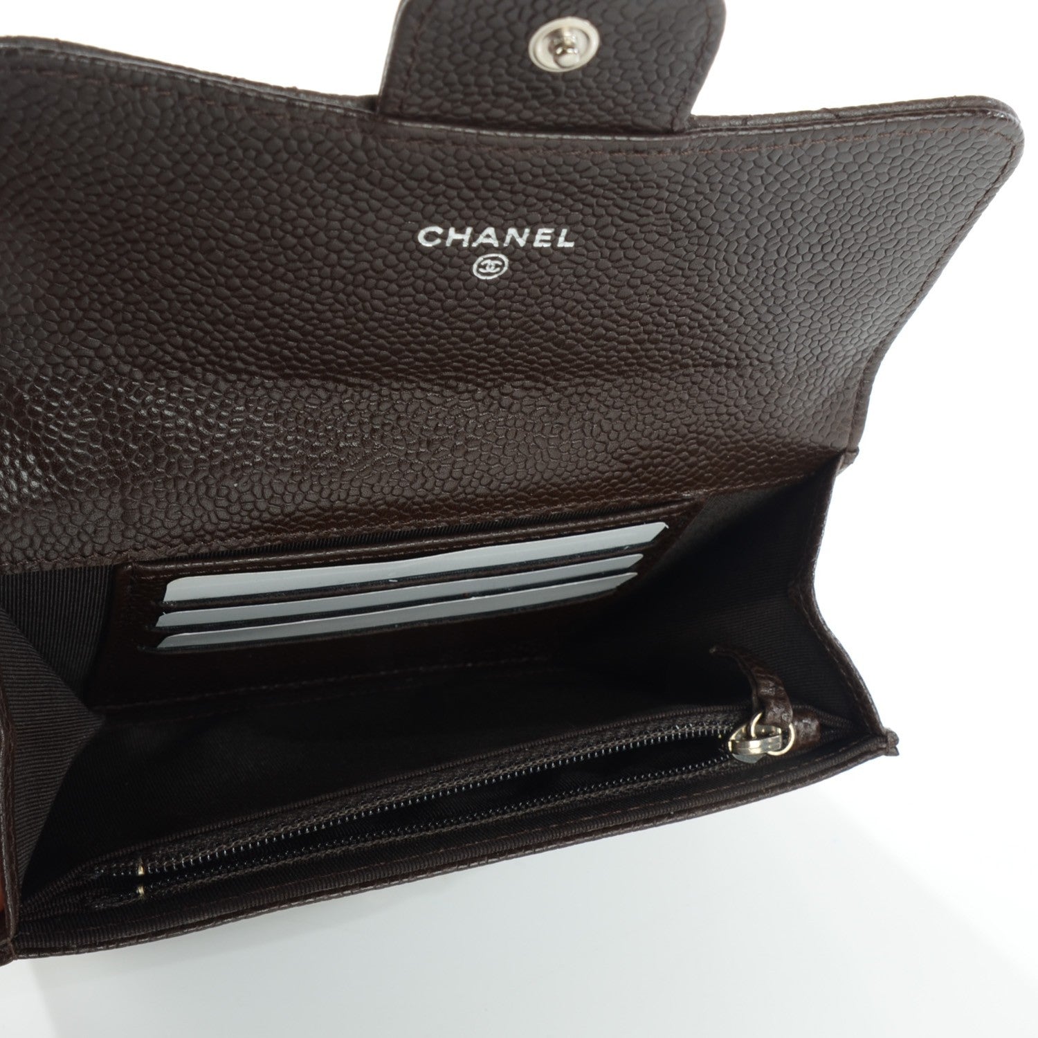 Chanel Caviar Quilted Small Flap Wallet Marron Fonce 7 of 8
