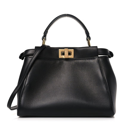 Fendi Nappa Mini Peekaboo Iconic Satchel Black 1 of 10
