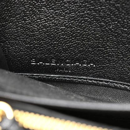 Balenciaga Chevre Gold Metallic Edge Hardware Continental Zip Around Wallet Black 8 of 12