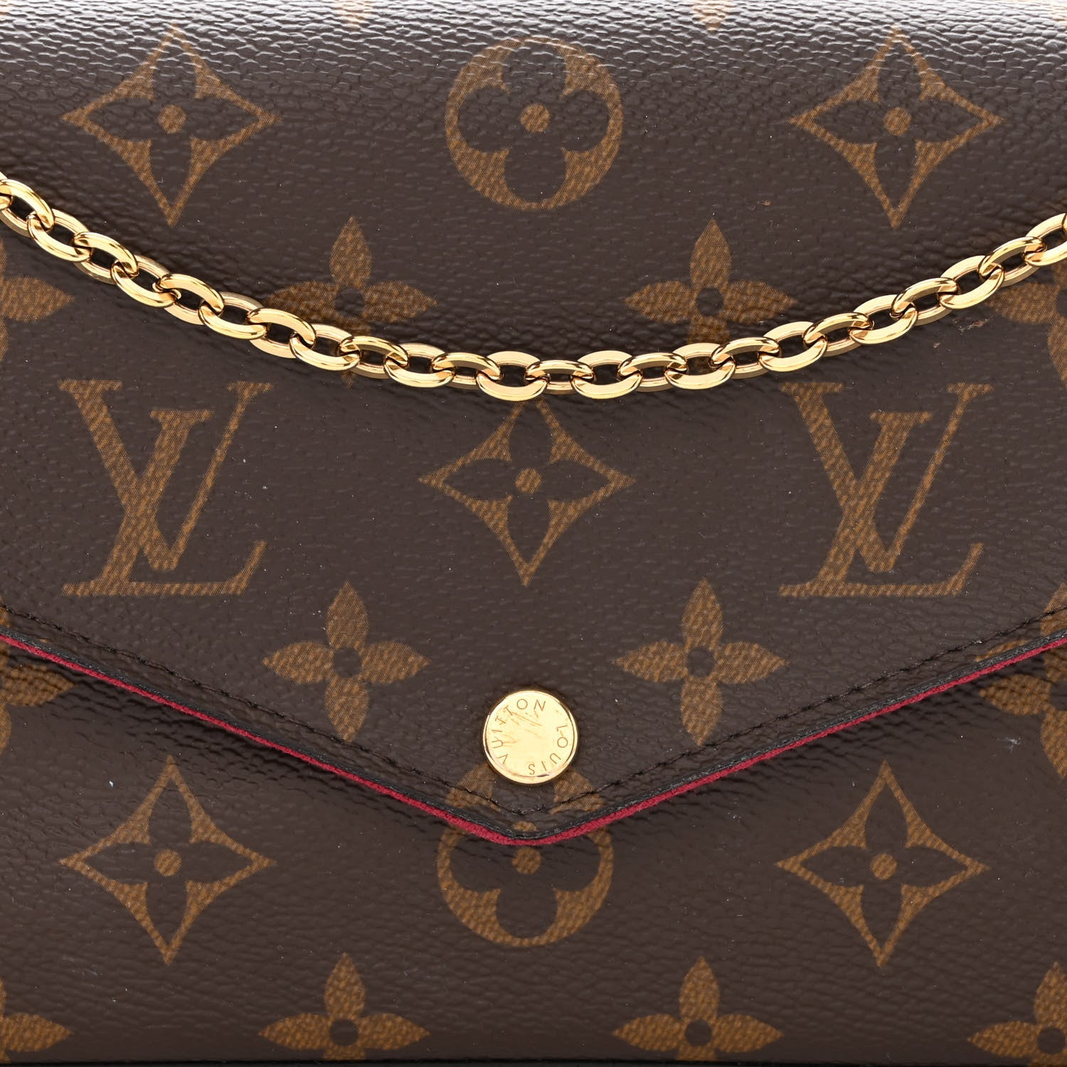 Louis Vuitton Monogram Pochette Felicie Chain Wallet Fuchsia 11 of 15