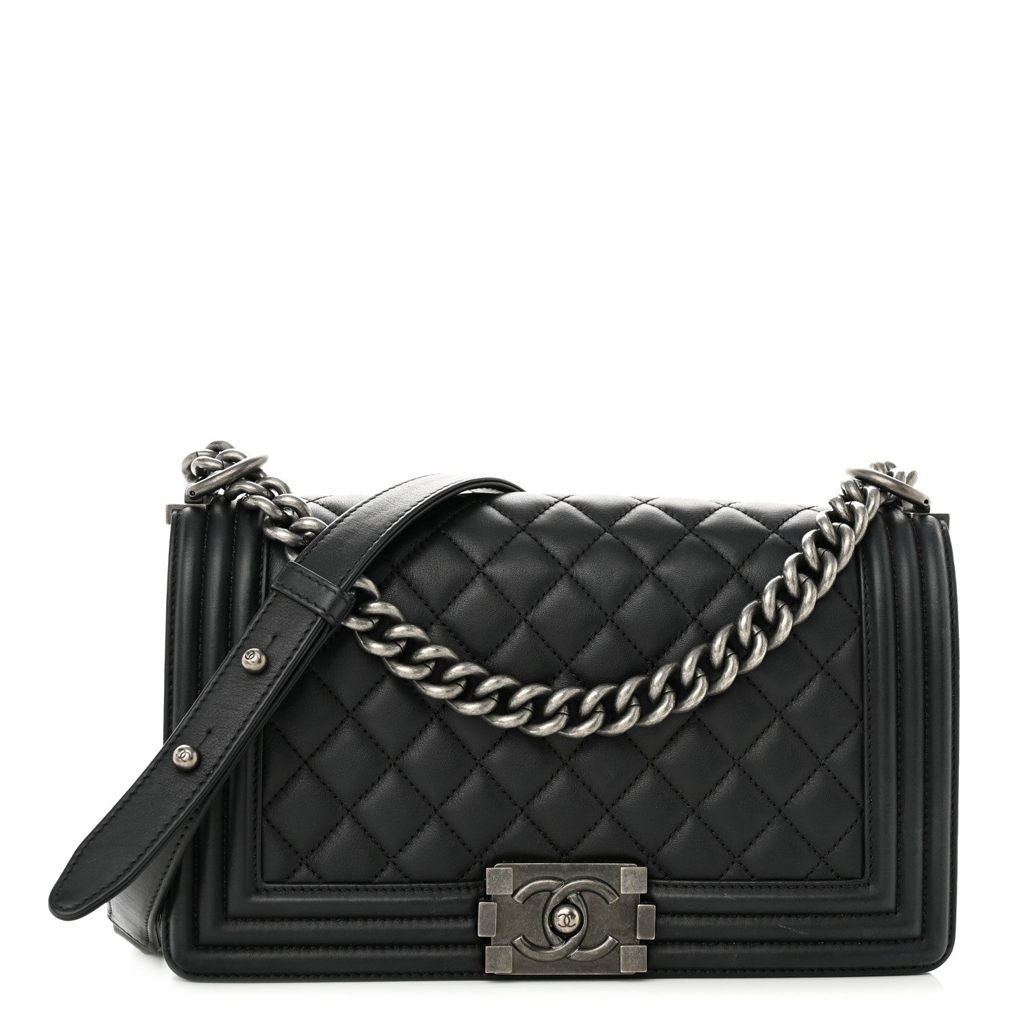 Chanel Calfskin Quilted Medium Boy Flap Black 1 of 12