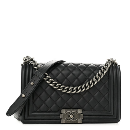 Chanel Calfskin Quilted Medium Boy Flap Black 1 of 12