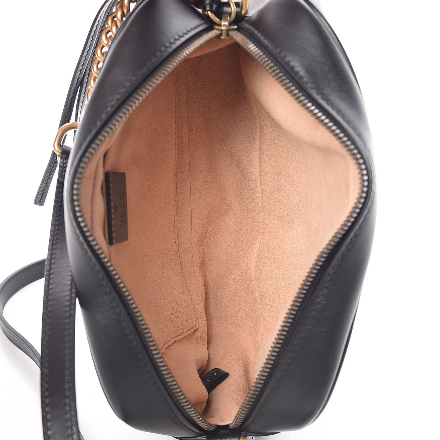 Calfskin Matelasse Small GG Marmont Chain Shoulder Bag Black