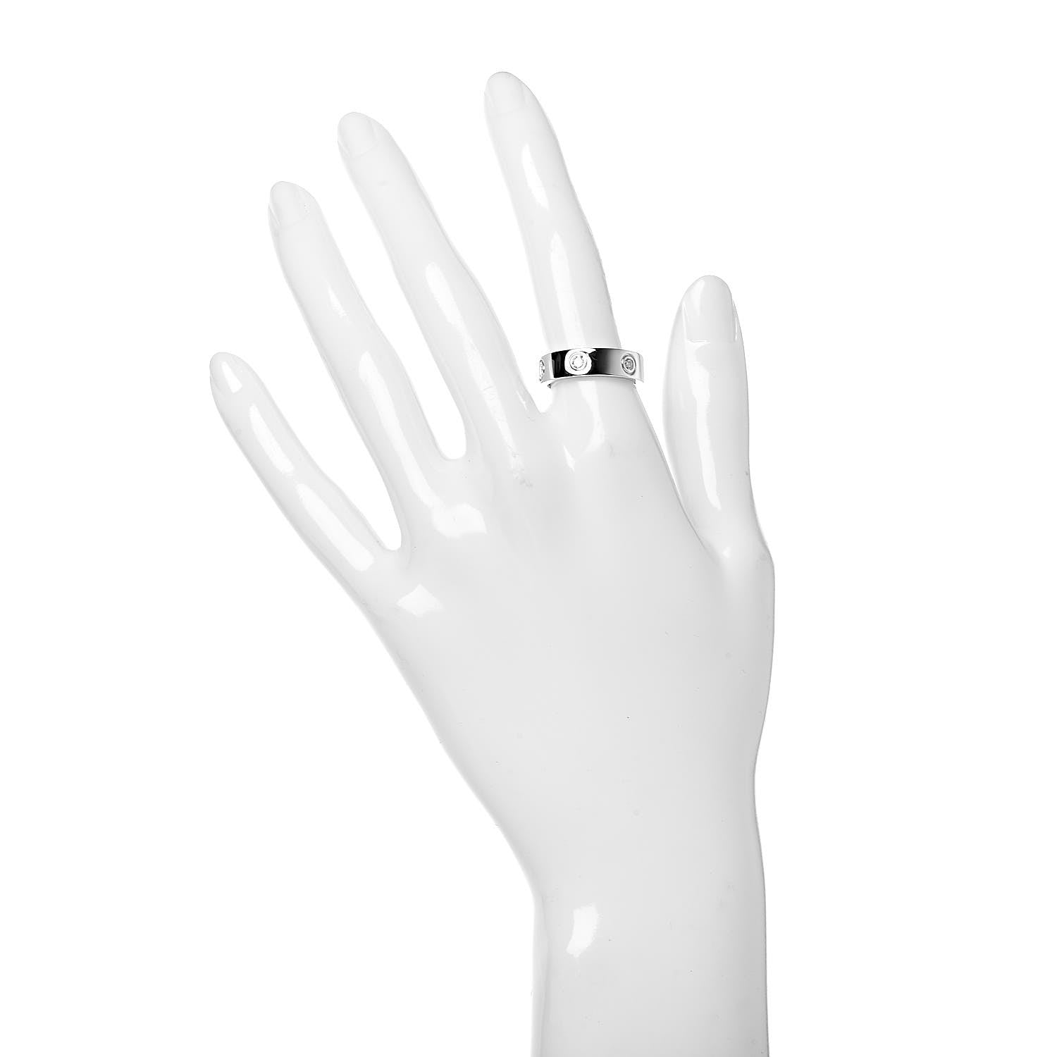 Cartier 18K White Gold 6 Diamond 5.5mm LOVE Ring 52 6 2 of 8