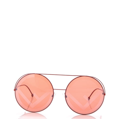 Fendi Metal F is Fendi Printed Run Away Round Frame Sunglasses FF 0285/S Red 2 of 8