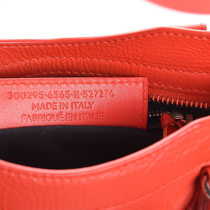 Balenciaga Matte Goatskin Rubber Covered Classic Hardware Mini City Rouge Coquelicot Rouge Braise 7 of 7