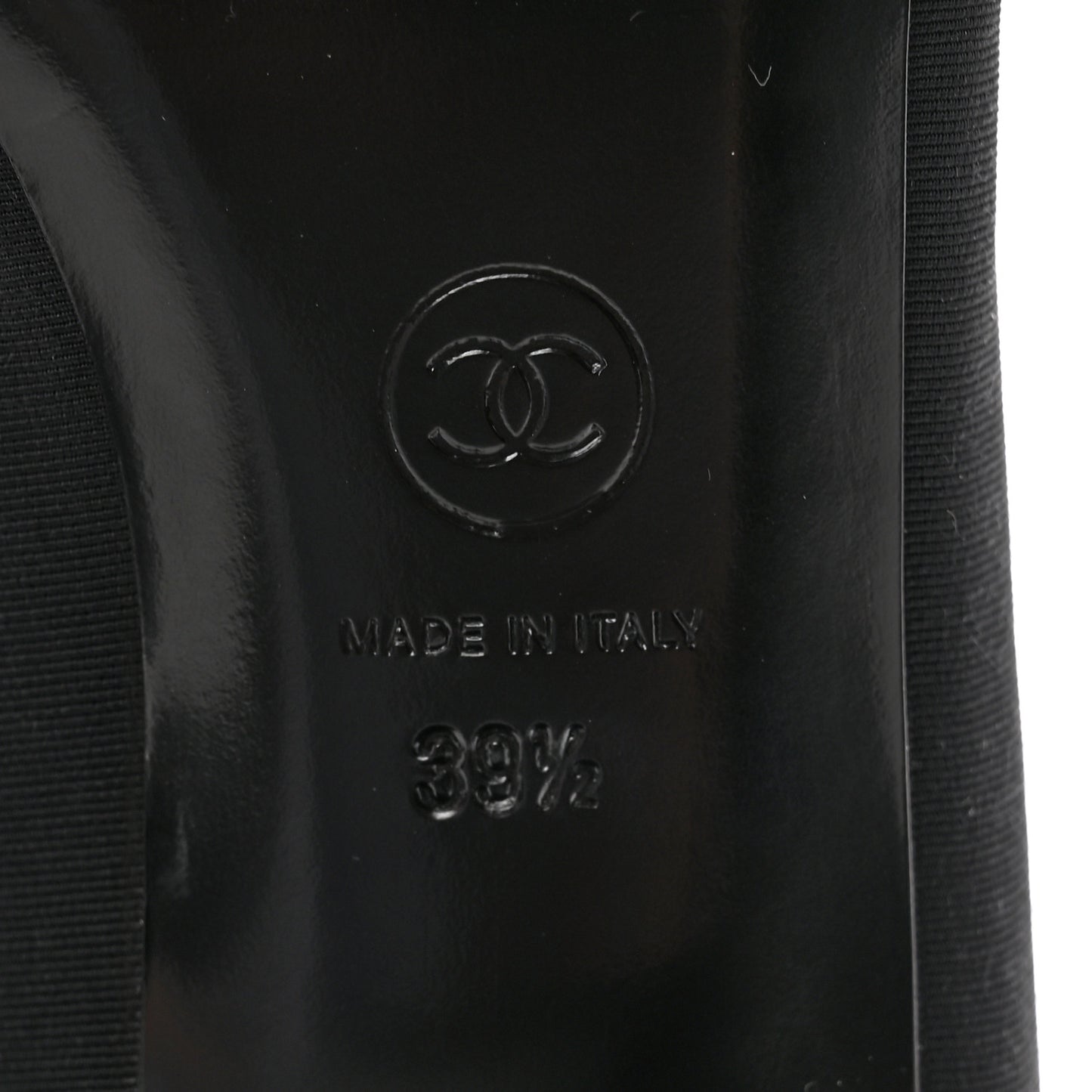 Grosgrain Patent Cap Toe CC Pumps 39.5 Black